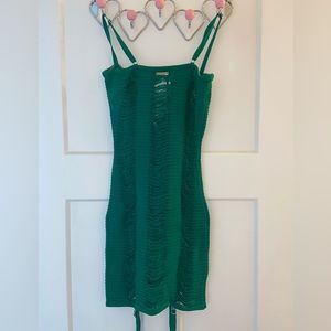 Laddered knit mini dress